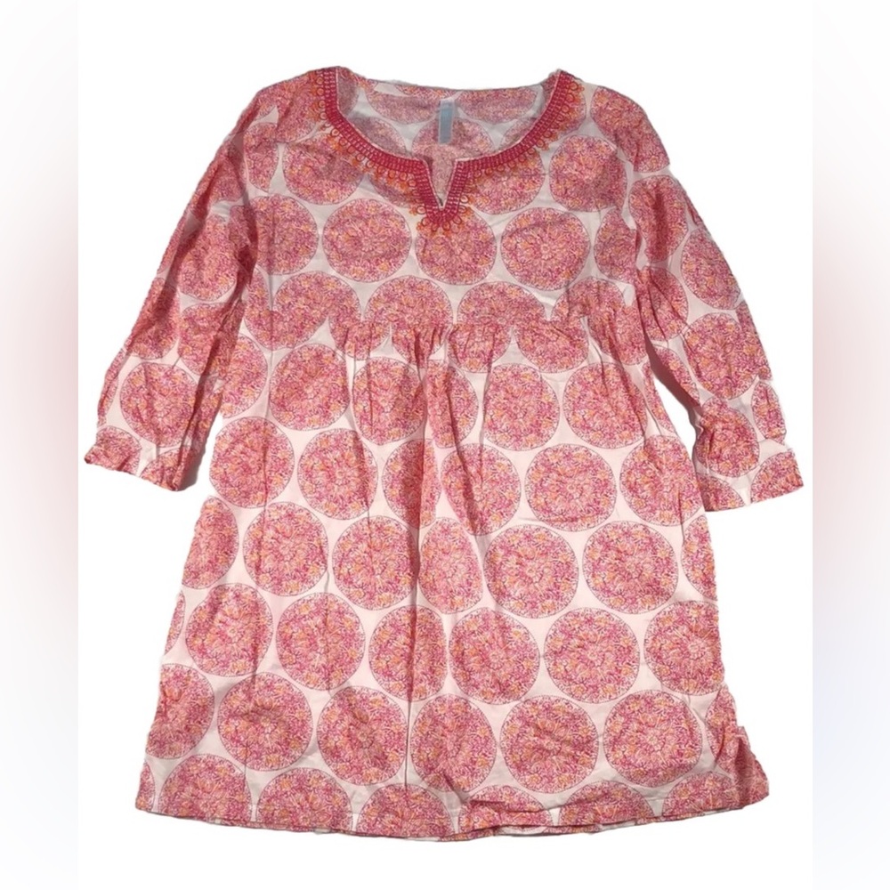 Calypso St. Barth Pink and White Kids Dress